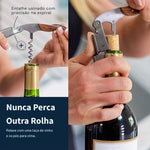 Saca-Rolhas Sommelier com Cabo de Madeira e Dobradiça Dupla em Aço Inoxidável | Haustter