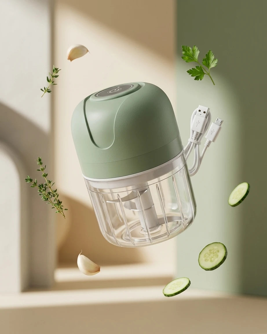 Triturique – Mini Processador Elétrico para Alho, Cebola e Temperos