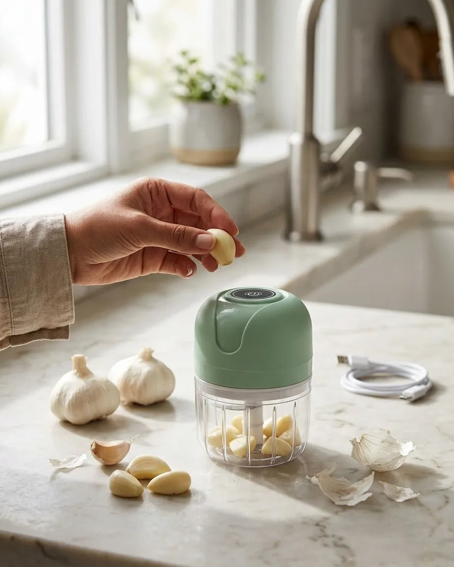 Triturique – Mini Processador Elétrico para Alho, Cebola e Temperos
