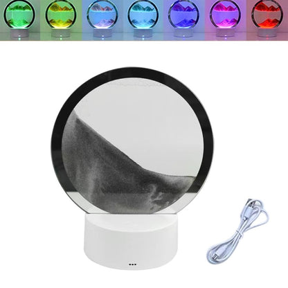 Luminária de mesa Sandcolor Luminária de Areia RGB na cor preto - com efeito de iluminação de 7 cores, carregamento USB, combinação de pintura de luz e areia, presente ideal. Inclui controle remoto e cabo USB.