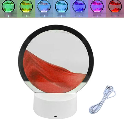 Luminária de mesa Sandcolor Luminária de Areia RGB na cor vermelho - com efeito de iluminação de 7 cores, carregamento USB, combinação de pintura de luz e areia, presente ideal. Inclui controle remoto e cabo USB.